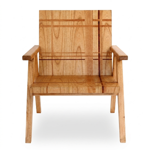 Silla de Playa de Madera Estilo Moderno de Mediados de Siglo, Respaldo Sólido, Patas Cónicas, Muebles de Exterior Duraderos para Uso en Pisos Duros, Jardín, Piscina - Product Image 1