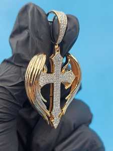 จี้รูปกางเขนแบบคริสครอสสั่งทำพิเศษ สไตล์ฮิปฮอป ประดับเพชรโมอิสซาไนต์ VVS  จี้รูปกางเขนสำหรับคนรักรелиกชัน ของขวัญบาสปิทัม - Product Image 4