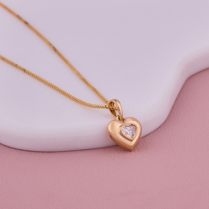 Pendentif en forme de cœur en diamant cultivé en laboratoire de 1,0 ct, or massif 10K 14K 18K, pendentif en diamant, cadeau pour elle, cadeau de Noël - Product Image 1