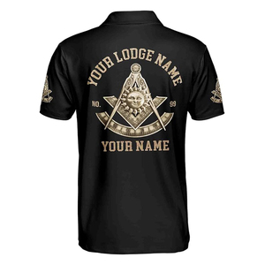 Polo homme sur mesure de haute qualité, personnalisé avec nom et numéro de loge 3D, motif soleil, manches courtes, en toile unie - Product Image 5