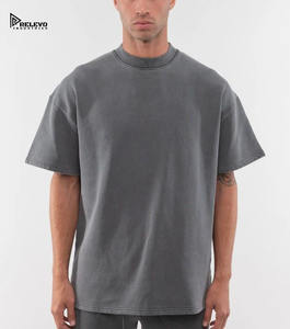 Camiseta de Algodón Grueso de 220 GSM para Hombre, Tejido Resistente, Corte Holgado, Estilo Urbano, Suave y Cómoda para el Verano - Product Image 2