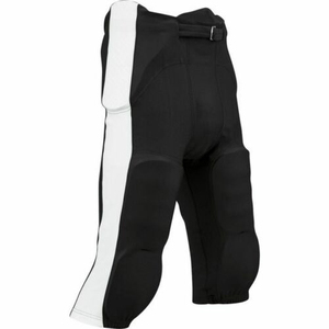 Mens Black Padded Football Pants Belt Closure Breathable <b>Athletic</b> Sportswear Practice Game Pants Performance Football Wear - Product Image 2