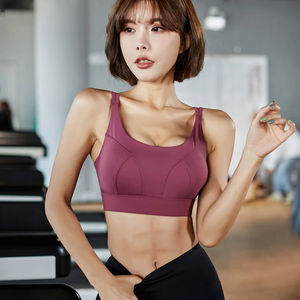 Women's Thin Straps Sports Bra <b>One</b>-Piece Push Up Running Workout Fitness Tank <b>Top</b> Vest - Product Image 3