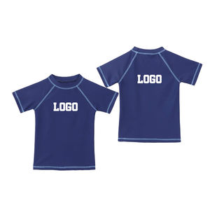 เสื้อยืดกันแดดสำหรับเด็กผู้ชาย เสื้อแรชการ์ดสำหรับเล่นน้ำชายหาด สวมใส่สบายสำหรับฤดูร้อน เหมาะสำหรับกิจกรรมกลางแจ้ง เสื้อยืดว่ายน้ำสำหรับเด็กผู้ชาย ป้องกันแสงแดด - Product Image 5