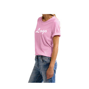 Camiseta de Manga Corta Casual de Algodón Ligero y Ecológico para Mujer, Cuello Personalizado, Transpirable, de Secado Rápido, Antiarrugas, para Uso Diario en Invierno - Product Image 3