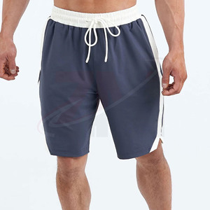 Shorts à rayures latérales pour hommes, décontractés, bleu marine, légers, avec cordon de serrage à la taille, confortables - Product Image 1