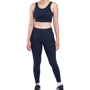Ensemble de sport 2 pièces BFashion : Soutien-gorge de sport et leggings taille croisée, anti-transpiration, couleur unie, pour gym et yoga - Product Image 5