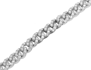 Collier chaîne cubaine de luxe en argent 925 avec diamants, chaîne gourmette audacieuse, bijoux de déclaration pour hommes et femmes, glamour et mode haut de gamme - Product Image 6