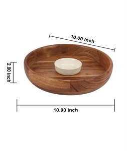 Bol en bois d'acacia massif, artisanal, écologique, moderne, pour la maison, pour fruits, crème glacée, fruits secs, céréales mélangées - Product Image 5