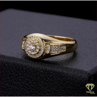 Bague en argent sterling 925 avec diamant moissanite, pierre centrale ronde, bijoux fins et élégants pour la vente en gros, au détail et aux revendeurs