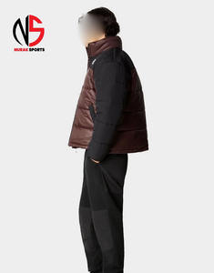 Veste matelassée en nylon à blocs de couleur pour homme, avec logo personnalisé, coupe-vent, chaude, pour l'hiver, veste d'extérieur pour homme, veste rembourrée - Product Image 4