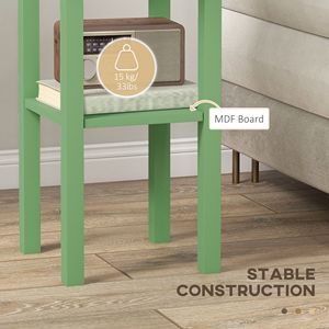 Consolle a 2 livelli verde con cassetto e ripiano, tavolino per soggiorno e corridoio - Product Image 5