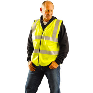 Gilet de sécurité réfléchissant imperméable de classe 1 ANSI haute visibilité avec logo personnalisé et flash LED pour les travailleurs du bâtiment - Product Image 3
