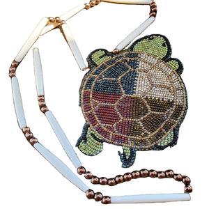 Recién llegado, collar de cuentas de cristal a la moda para mujer, collar de medallón de tortuga con cuentas de colores, nueva moda de rfcrafts - Product Image 1