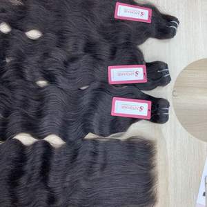 Meilleure qualité 20 pouces Frontal 13x4 Machine Trame Remy Extensions de cheveux Extensions de cheveux de trame de vague naturelle - Product Image 2