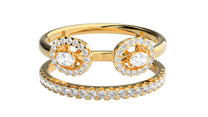 Bague en or massif 14 carats ARHAM Unique avec diamant de laboratoire pour femme, certifiée IGI, bijou de mariage personnalisé, idéal pour un cadeau de mariage - Product Image 1