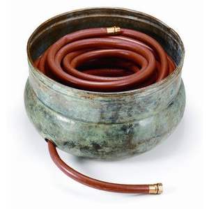 Maceta de Almacenamiento para Manguera de Jardín de Cobre con Patina Vintage, con Asas Laterales, Contenedor Decorativo para Tuberías de Agua para Exteriores - Product Image 5