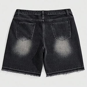 Nouveau style – Short en jean uni personnalisé pour homme avec strass, coupe droite décontractée, vente en gros - Product Image 3