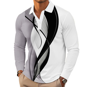 เสื้อเชิ้ตผู้ชายสไตล์ลำลองสำหรับฤดูใบไม้ร่วง พร้อมกระดุม ผ้าถักโพลีเอสเตอร์ระบายอากาศได้ดี แขนยาว ดีไซน์ทันสมัย - Product Image 2