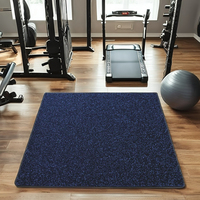 Suelo de Gimnasio de Caucho Entrelazado 100x100cm 18mm Certificado EN71 Negro Azul Antideslizante Impermeable Inodoro Opciones Personalizadas Jen Yau