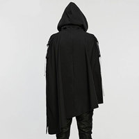 Manteau à Capuche Noir Gothique pour Homme, Style Punk, Coupe Irrégulière, Vente Chaude, OEM ODM, Vente en Gros 2026
