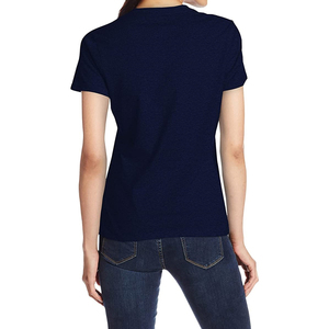 T-shirt à manches courtes violet col rond 100% coton coupe classique couleur unie décontracté pour homme en jersey tricoté - Product Image 5