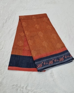 Sari en coton et lin imprimé numérique Bollywood KV - Product Image 3