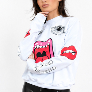 OEM DTG <b>Custom</b> Women Hoodie Personalized Polyester/Cotton Casual Graphic Printed Long Sleeve Pullover Fashion Street Wear Top - Product Image 3