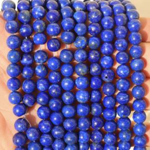 ลูกปัดลาพิส ลาซูลีธรรมชาติคุณภาพ AAA สีน้ำเงินเข้ม ขนาด 4 มม. ถึง 13 มม. 1 เส้น ยาว 15 นิ้ว สำหรับทำเครื่องประดับ PANJSHIR GEMS - Product Image 3