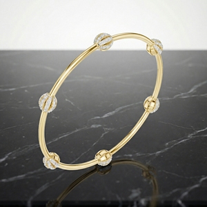 Bracelet minimaliste en or pour femmes, serti de diamants, fabriqué en argent sterling, idéal pour les occasions de mariage et de fête - Product Image 4