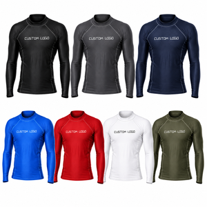 Custom Long Sleeve <b>Compression</b> <b>Shirt</b> <b>Men</b> Quick Dry Rash Guard Tight Fit Sports Base Layer with Logo Printing - Product Image 4
