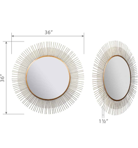Amazing Look Best Quality Metal Wall <b>Mirror</b> for Home Bedroom and Living Room Decorative Wall <b>Hanging</b> Wholesale Price from India - Product Image 3