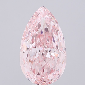 Diamant de laboratoire rose intense fantaisie taille poire 1 carat, polissage excellent, clarté VS2, certifié IGI, pierre synthétique pour bijoux - Product Image 1
