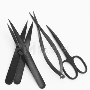 RMI Meilleures ventes : Ensemble de 3 pinces à sourcils en acier inoxydable (pointe inclinée, pointe fine, pointe plate), pinces à faux cils noires et outils de volume - Product Image 4