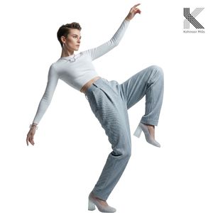 Pantalones de Mujer Ajustados, de Algodón y Elastano, Tipo Dobby, Elásticos, para Oficina, OEM, ODM - Product Image 1