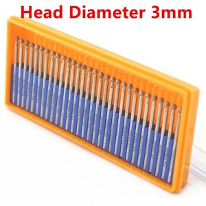 BAFA SURGICAL INSTRUMENTS Juego de 30 fresas de diamante manuales, cabezales de pulido de 1-3 mm, brocas recubiertas para tallado de bolas, vástago de 2.3 mm - Product Image 2