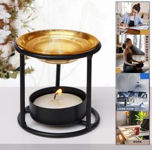 Metal Aromatherapy <b>Oil</b> <b>Burner</b> and Wax Melter with Brass Bowl and Tealight Candle Holder Decorative Home Fragrance <b>Oil</b> Wax Warmer - Product Image 4