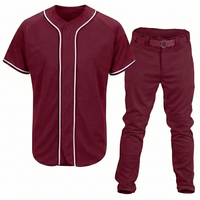 Uniforme de baseball 100% polyester, tissu respirant, léger, coupe confortable, uniforme de baseball unisexe, idéal pour les vêtements de sport