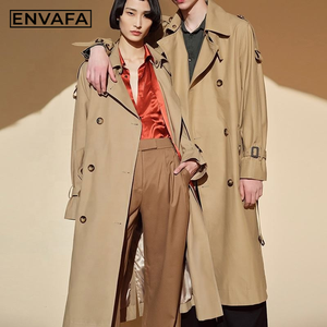 Veste coupe-vent personnalisée en gros, nouvelle collection, avec boucle, style trench-coat britannique classique, mi-longue, décontractée, pour hommes et femmes, début du printemps - Product Image 3