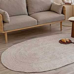 Alfombra Reversible Antideslizante de Yute Trenzada a Mano para Sala de Estar, Uso Doméstico, Ecológica, Apta para Mascotas, con Patrón Geométrico Oriental - Product Image 1