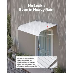 Tenda da Sole per Finestre e Porte in Alluminio Leggero 48 x 42, Resistente, Stabile, per Esterni, con Telo Rivestito per Pioggia, Neve e Sole - Product Image 4