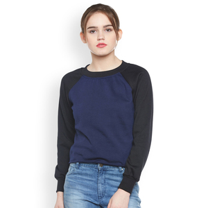 เสื้อสเวตเชิ้ตคอกลมผ้าฝ้ายฟลีซ 100% ปักโลโก้ตามสั่ง ระบายอากาศได้ดี แฟชั่นทันสมัย ราคาถูก รับผลิตแบบ OEM สำหรับผู้หญิง - Product Image 3
