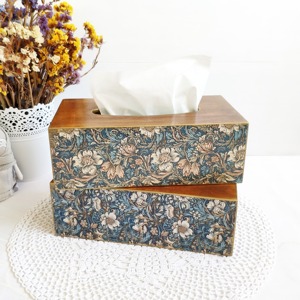 Caja de pañuelos de madera con estampado de cristal, caja de pañuelos espiritual de madera con estampado para almacenamiento de piedras curativas, estuche mayorista - Product Image 6