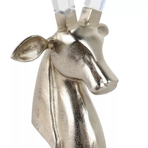 Sculpture moderne de tête de cerf avec bois de cerf en acrylique transparent, décoration artistique faite à la main pour table de salon - Product Image 4
