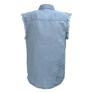 Chaleco vaquero premium sin mangas para hombre, de tela gruesa, estilo motero, cómodo para montar en moto y uso diario informal. - Product Image 2