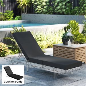 Cuscino per Chaise Longue da Esterno Grigio Spesso 4 Pollici con Lacci 21x72 Pollici per Patio - Categoria Prodotto: Cuscini e Imbottiture da Esterno - Product Image 2
