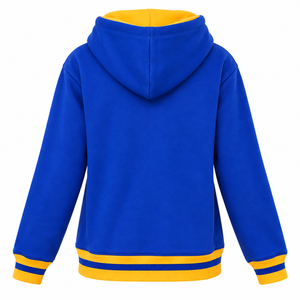 <b>Black</b> Blue Gold Hockey Hoodie Unisex Lace Up Pullover Hooded <b>Sweatshirt</b> Embroidered Crest Striped Sleeve Casual Sportswear - Product Image 5