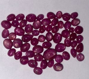 Lot de 59 cabochons en rubis étoilé rouge naturel, 246,90 carats |   Pierre précieuse authentique en rubis étoilé, vente en gros pour la bijouterie - Product Image 4