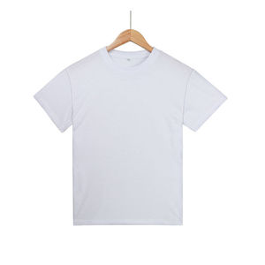 Camiseta de Algodón para Mujer, Cuello Redondo, Corte Holgado, Color Sólido, Manga Corta, Transpirable, Tejido Jersey, Estilo Casual - Product Image 5