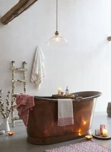 Baignoire autoportante en cuivre pur à 100 %, double ou simple cuve, finition nickel poli à l'intérieur - Product Image 4